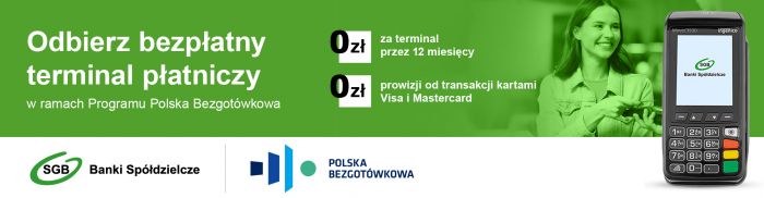 Grafika promująca terminal płatniczy