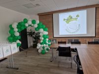 Dekoracja z balonów przygotowana przez pracowników Banku